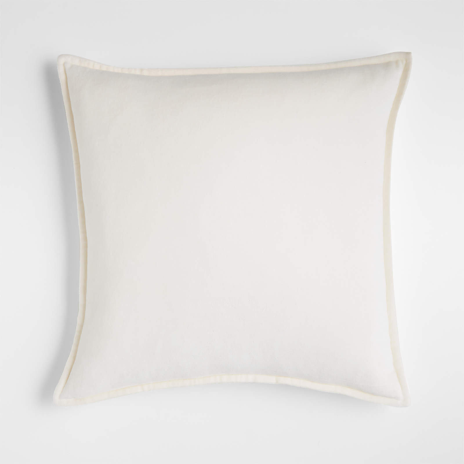Ivory 20x20 Washed Organic Cotton Velvet Throw Pillow Cover + Reviews
